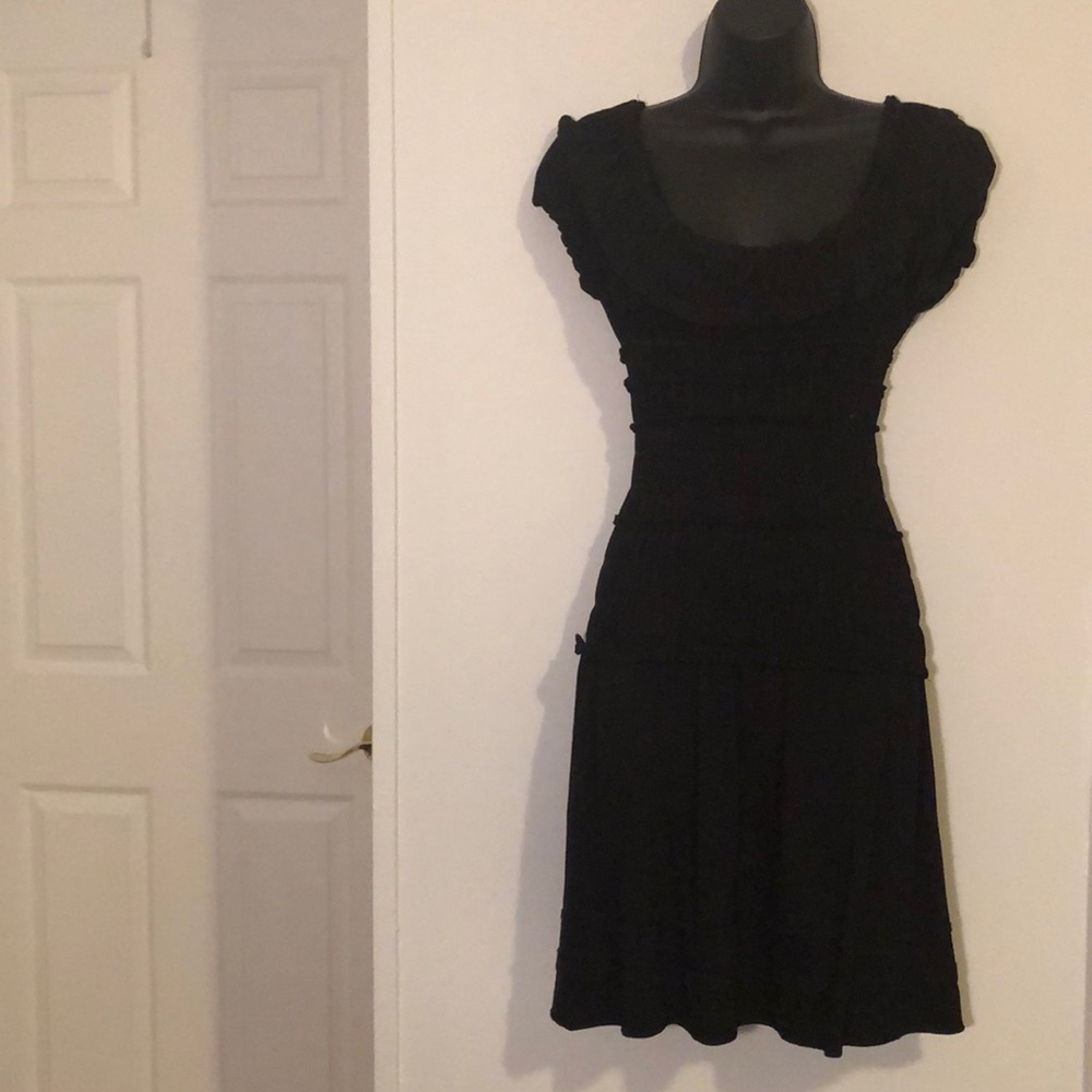 NWT Studio M Max Mara blk smocked midi dress SZ SM